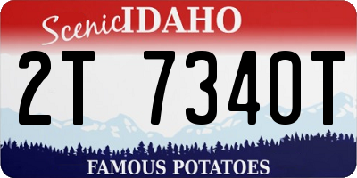 ID license plate 2T7340T