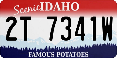 ID license plate 2T7341W
