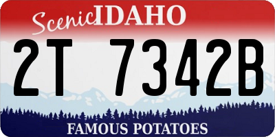 ID license plate 2T7342B
