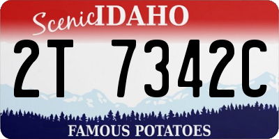 ID license plate 2T7342C