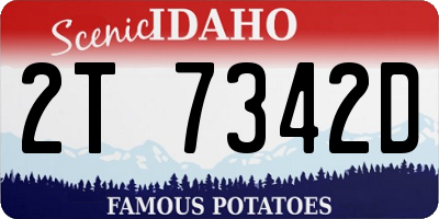 ID license plate 2T7342D