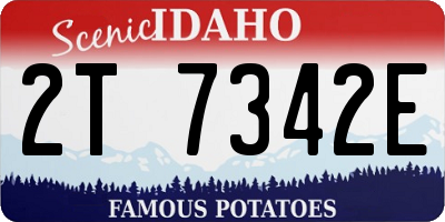 ID license plate 2T7342E