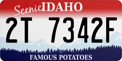 ID license plate 2T7342F