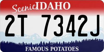 ID license plate 2T7342J