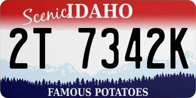 ID license plate 2T7342K