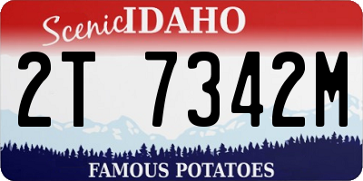 ID license plate 2T7342M