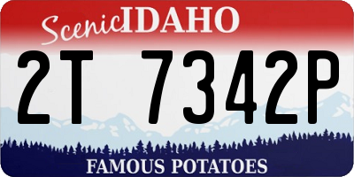 ID license plate 2T7342P