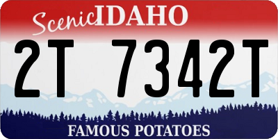 ID license plate 2T7342T