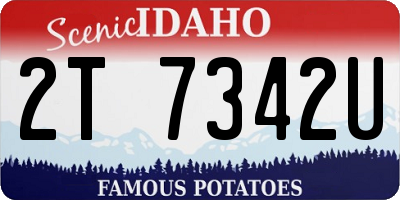 ID license plate 2T7342U