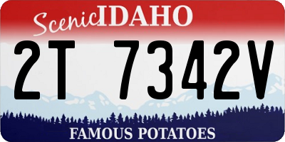 ID license plate 2T7342V