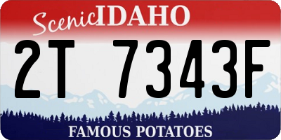 ID license plate 2T7343F