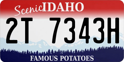 ID license plate 2T7343H
