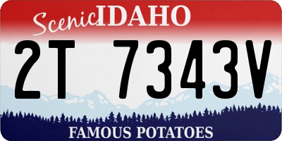 ID license plate 2T7343V