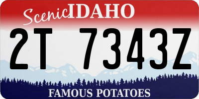 ID license plate 2T7343Z