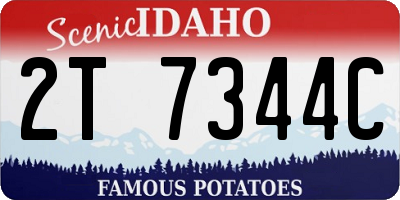 ID license plate 2T7344C