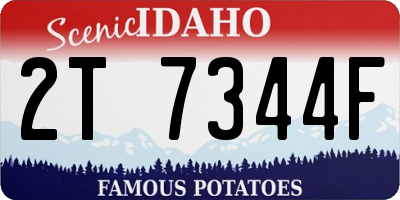ID license plate 2T7344F