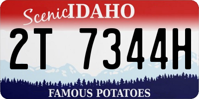 ID license plate 2T7344H