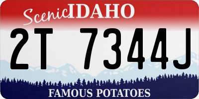 ID license plate 2T7344J
