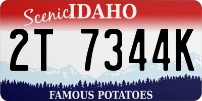 ID license plate 2T7344K