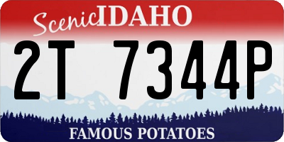 ID license plate 2T7344P