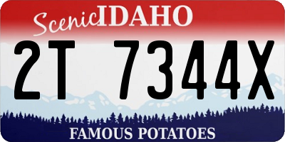 ID license plate 2T7344X