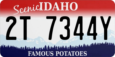 ID license plate 2T7344Y
