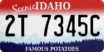 ID license plate 2T7345C