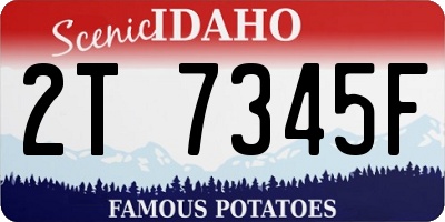 ID license plate 2T7345F