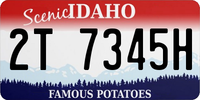 ID license plate 2T7345H