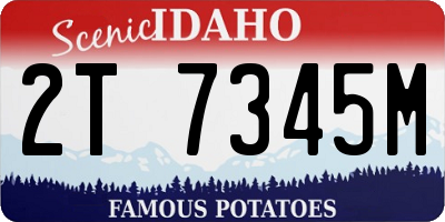 ID license plate 2T7345M