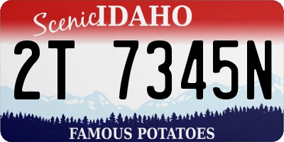 ID license plate 2T7345N