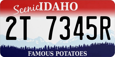 ID license plate 2T7345R