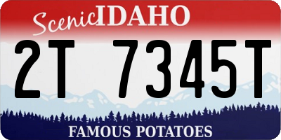 ID license plate 2T7345T