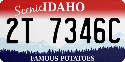 ID license plate 2T7346C