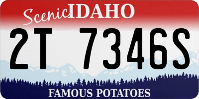 ID license plate 2T7346S