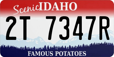 ID license plate 2T7347R