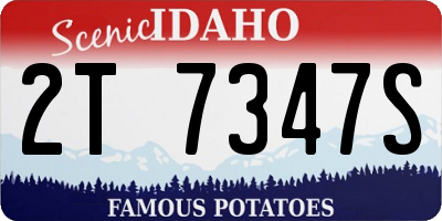 ID license plate 2T7347S