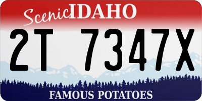 ID license plate 2T7347X