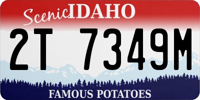 ID license plate 2T7349M