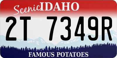 ID license plate 2T7349R