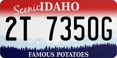 ID license plate 2T7350G