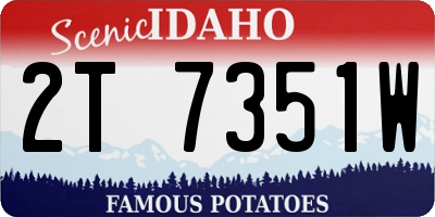ID license plate 2T7351W