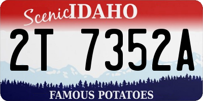 ID license plate 2T7352A