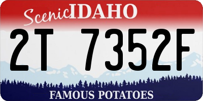 ID license plate 2T7352F