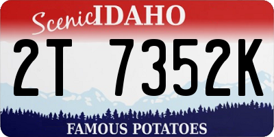 ID license plate 2T7352K