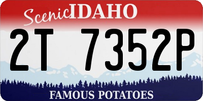 ID license plate 2T7352P