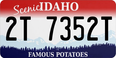 ID license plate 2T7352T