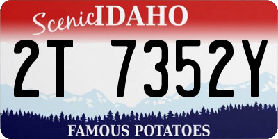 ID license plate 2T7352Y