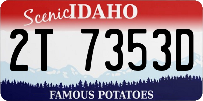 ID license plate 2T7353D