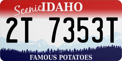 ID license plate 2T7353T